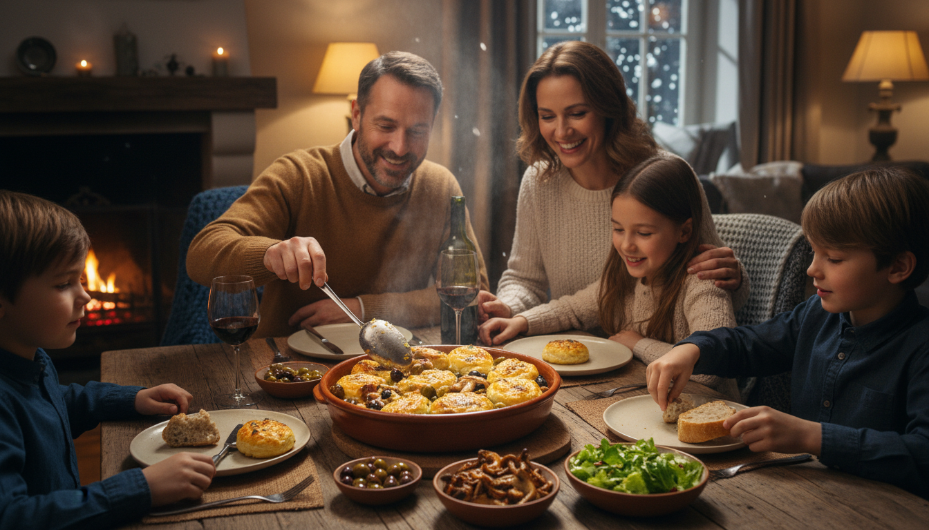 découvrez la recette des quenelles dorées au four, nappées d'une sauce tortue savoureuse aux olives et champignons, un plat familial moelleux et réconfortant parfait pour vos repas.
