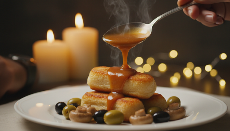 découvrez notre recette de quenelles dorées au four, nappées d'une sauce tortue savoureuse aux olives et champignons, un plat familial moelleux et réconfortant idéal pour partager des moments chaleureux.