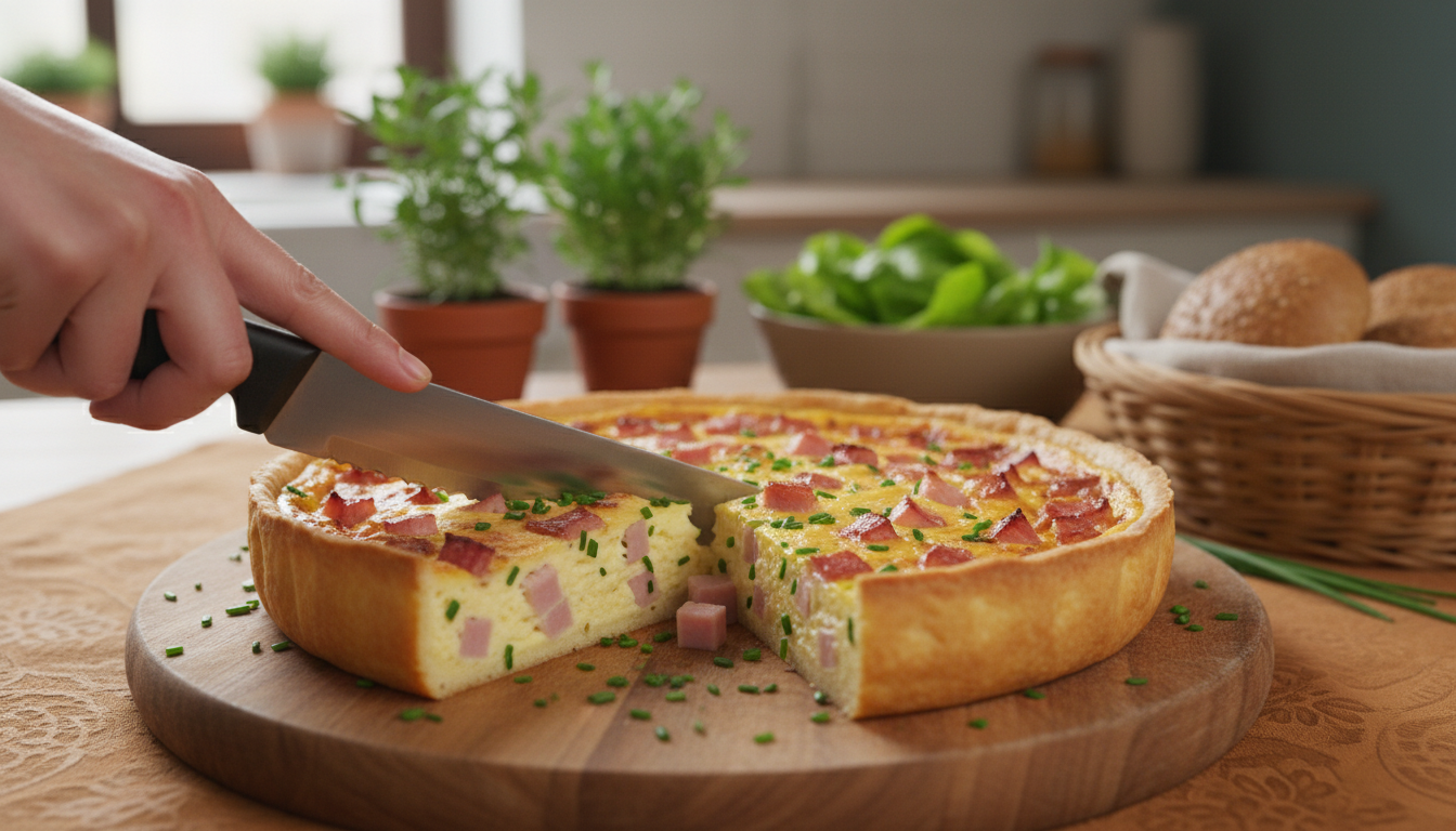 découvrez une recette facile et saine de quiche sans gluten jambon-gruyère sans pâte, légère et savoureuse, idéale pour un repas équilibré et rapide à préparer.