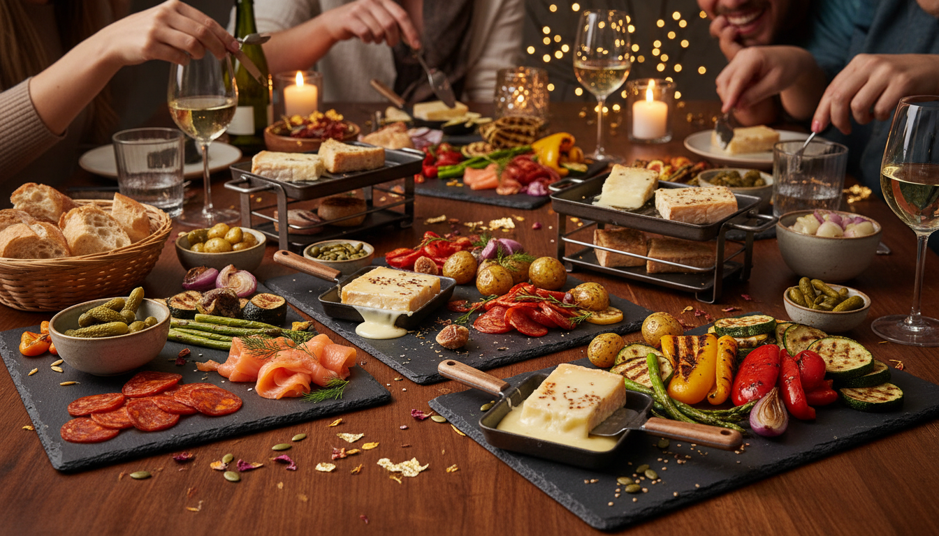 découvrez une raclette gourmande au chorizo et saumon fumé, une alliance audacieuse qui marie saveurs épicées et délicates pour un repas convivial et original.