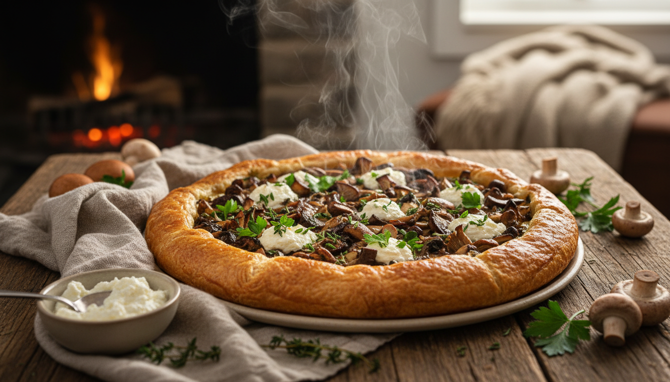 découvrez la recette de la tarte croustillante aux champignons et ricotta, une préparation savoureuse et réconfortante parfaite pour égayer vos repas d’hiver.