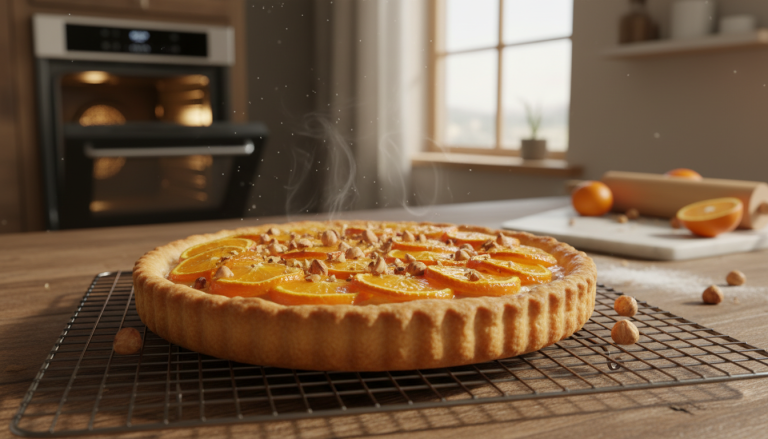 découvrez la tarte gourmande à la crème de noisettes et orange, une alliance surprenante et délicieuse qui ravira les passionnés de douceurs. un dessert unique à savourer sans modération !