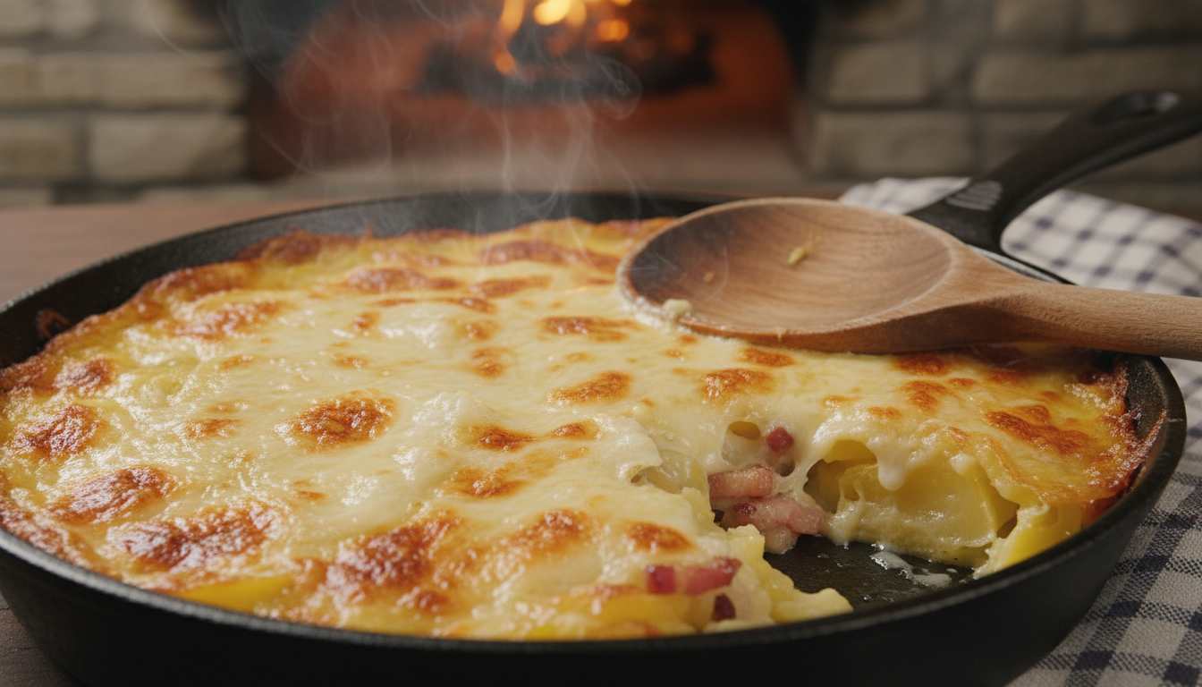 découvrez notre tartiflette authentique, un délicieux mélange de pommes de terre dorées et de reblochon fondant, pour une harmonie parfaite de saveurs savoyardes.