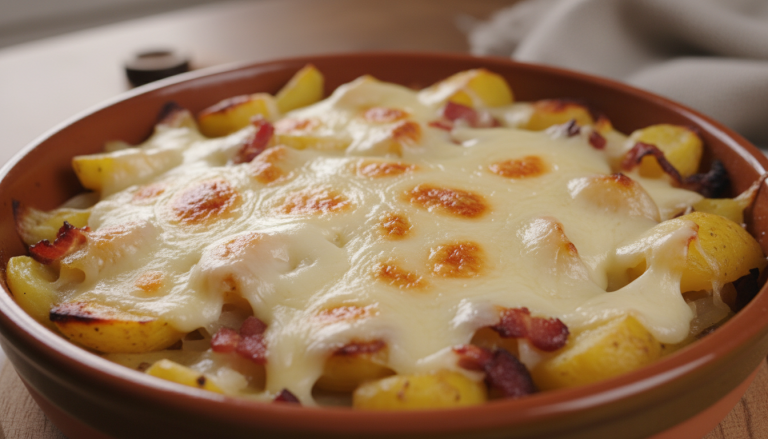 découvrez notre tartiflette authentique avec des pommes de terre dorées et du reblochon fondant, un plat savoureux et réconfortant qui ravira vos papilles.
