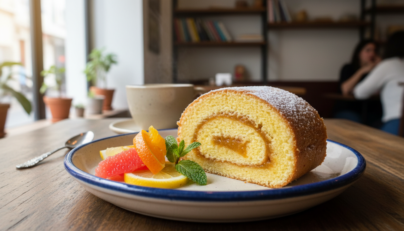 découvrez la torta de l'orange, un gâteau roulé portugais moelleux et délicieux, facile à préparer en seulement 15 minutes. parfait pour vos pauses gourmandes !