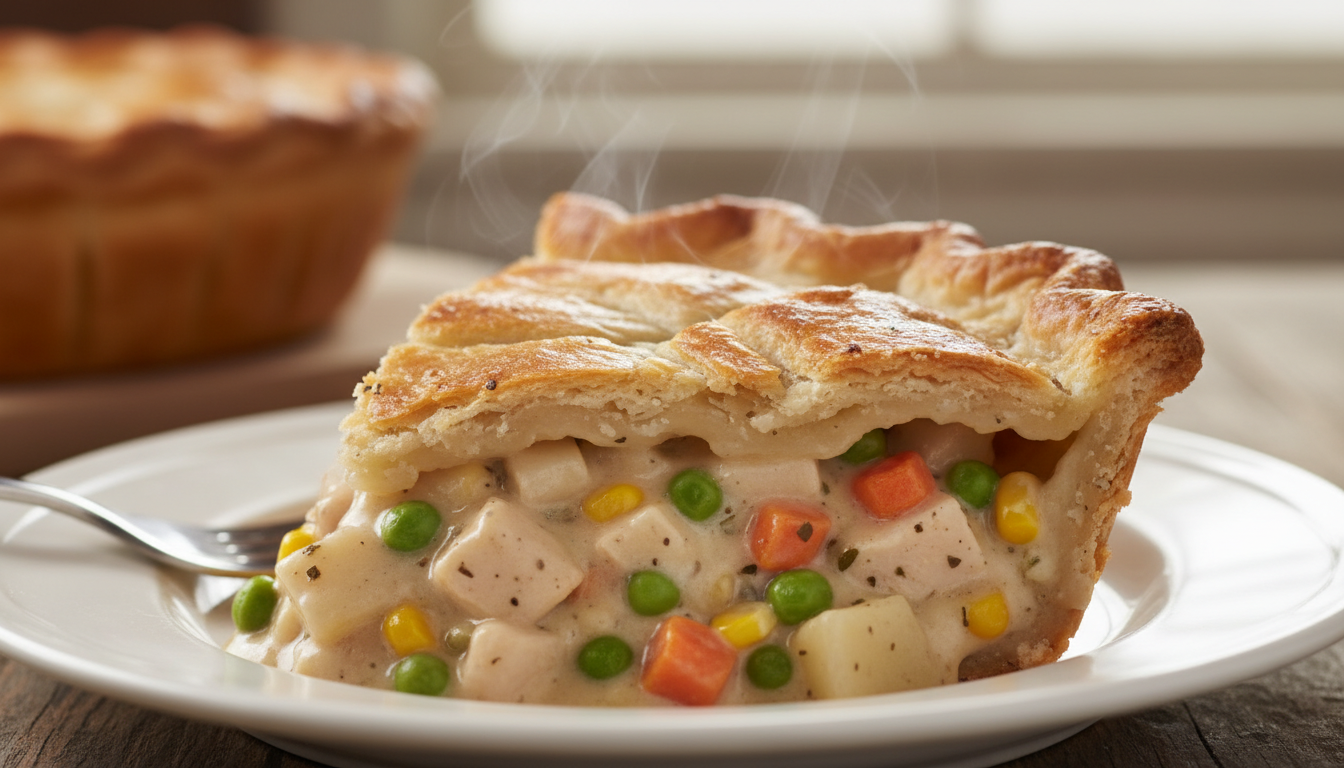 découvrez notre tourte irrésistible alliant un feuilleté croquant à une garniture fondante de poulet et légumes savoureux, parfaite pour un repas gourmand et réconfortant.