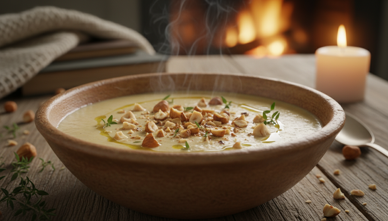 découvrez notre velouté onctueux de topinambours, une recette savoureuse qui réchauffe vos soirées d'hiver avec douceur et convivialité.