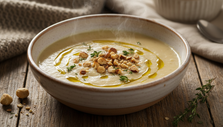 découvrez notre recette de velouté onctueux de topinambours, une soupe réconfortante idéale pour réchauffer vos soirées d'hiver avec douceur et convivialité.
