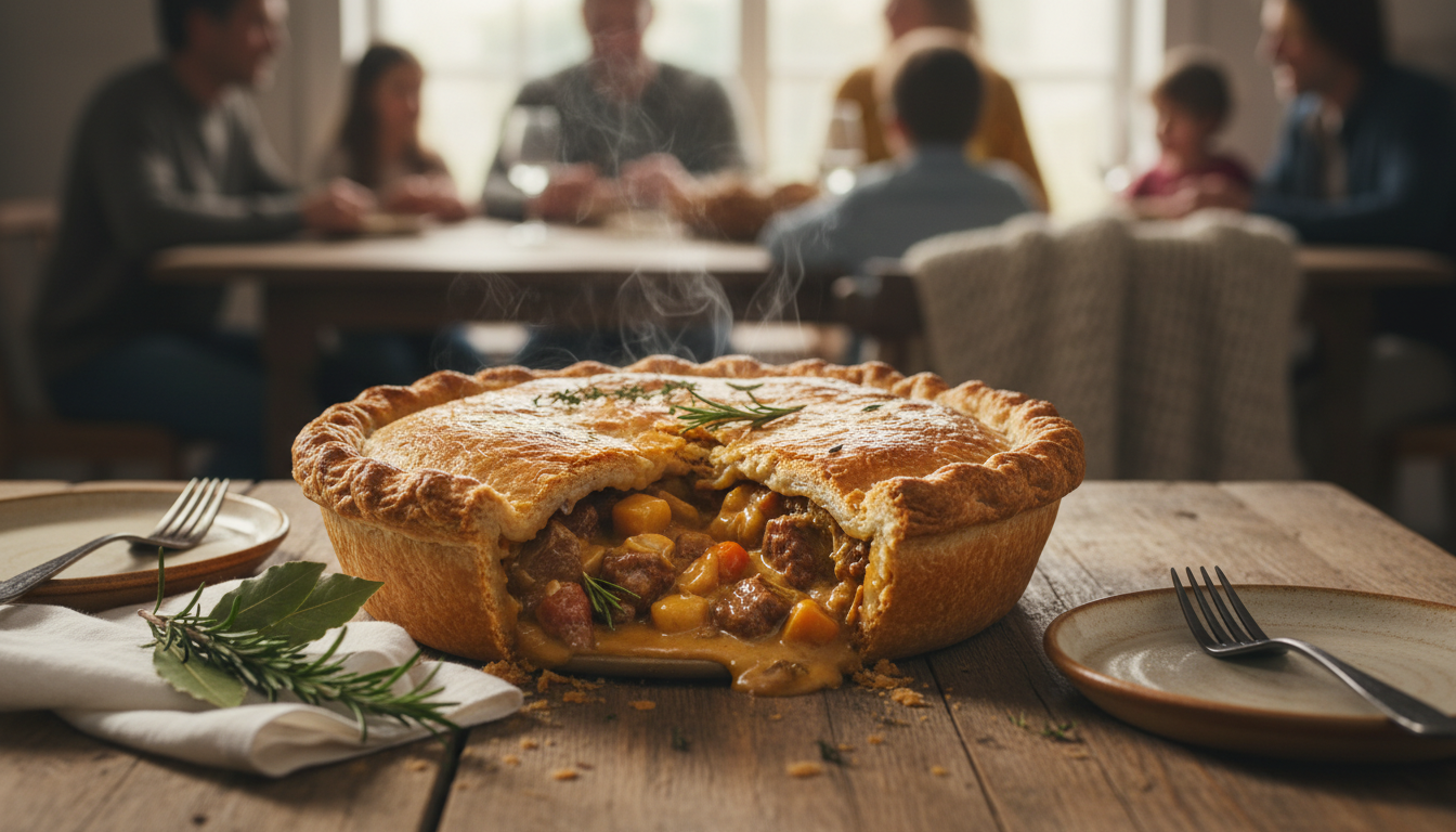 découvrez une tourte dorée aux saveurs du terroir, alliant croustillant et fondant pour réchauffer et sublimer vos repas d'hiver en famille.