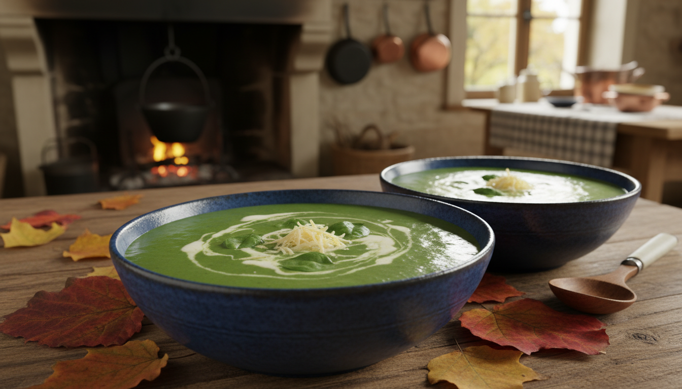 découvrez notre velouté crémeux d’épinards au fromage, une recette gourmande et réconfortante idéale pour se réchauffer lors des journées fraîches.