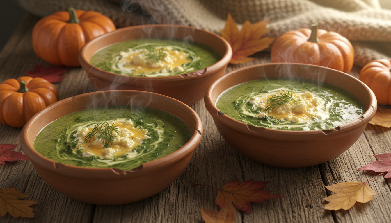 découvrez notre recette de velouté crémeux d’épinards au fromage, une soupe savoureuse et réconfortante idéale pour se réchauffer lors des journées froides.