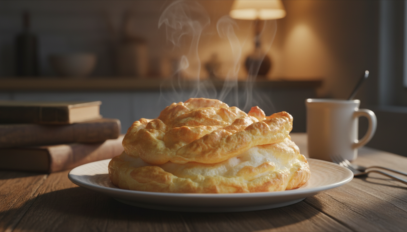 découvrez une omelette soufflée étonnante avec seulement trois œufs et une pomme de terre, parfaite pour réchauffer vos soirées d'hiver avec un effet waouh garanti.