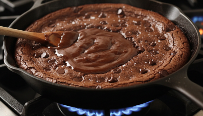 découvrez notre recette facile de brownie fondant sans four, préparé à la poêle pour un goûter gourmand et rapide à réaliser, qui ravira petits et grands.