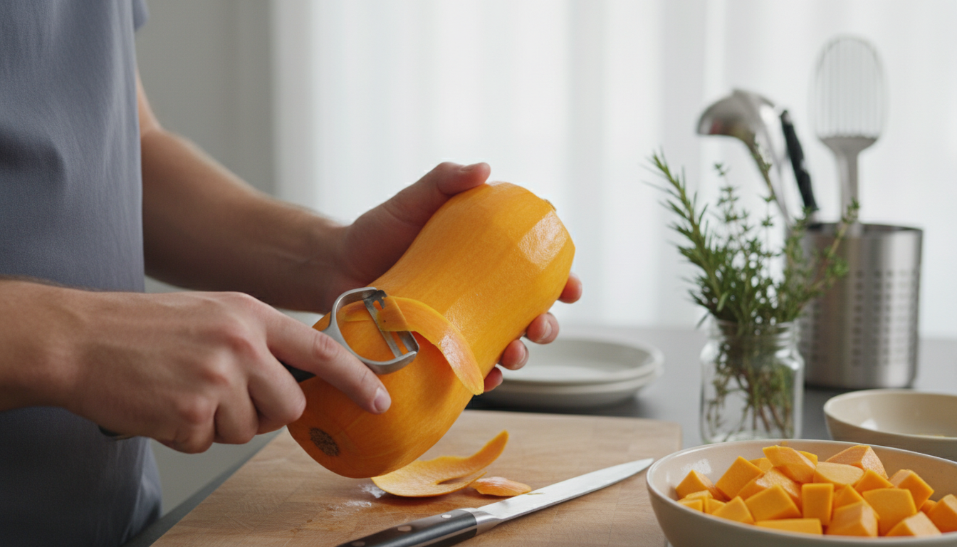 découvrez l'astuce simple et infaillible des chefs pour éplucher la butternut sans effort ni risque, et maîtrisez facilement cette courge délicieuse.