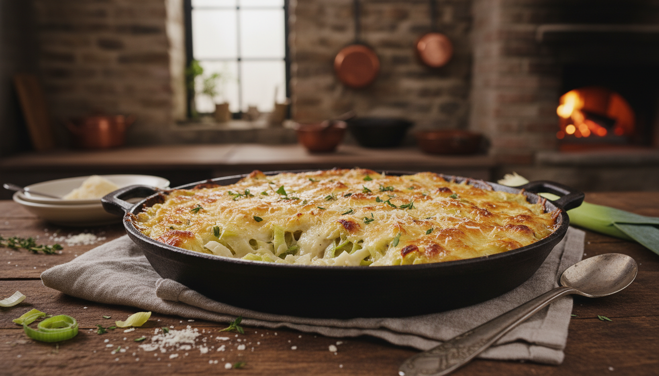 découvrez notre gratin de poireaux onctueux et doré, la recette réconfortante parfaite pour réchauffer vos soirées hivernales en toute douceur.