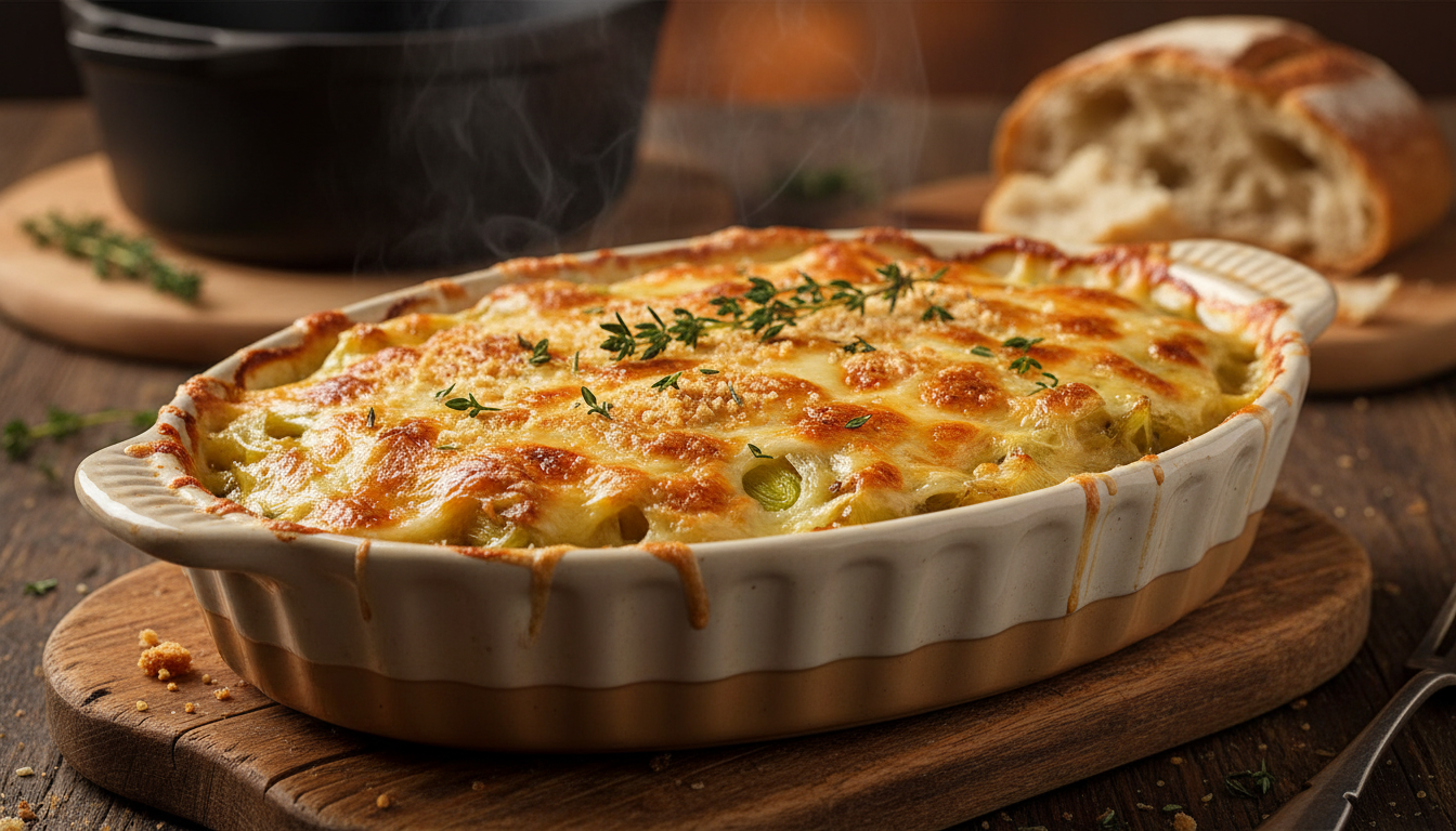 découvrez notre recette de gratin de poireaux onctueux et doré, parfaite pour réchauffer vos soirées hivernales avec un plat réconfortant et savoureux.