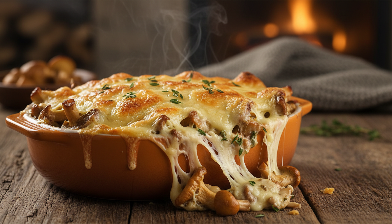 découvrez notre recette hivernale gourmande alliant champignons dorés et comté fondant, pour un plat réconfortant au cœur chaud et à la croûte délicieusement croustillante.