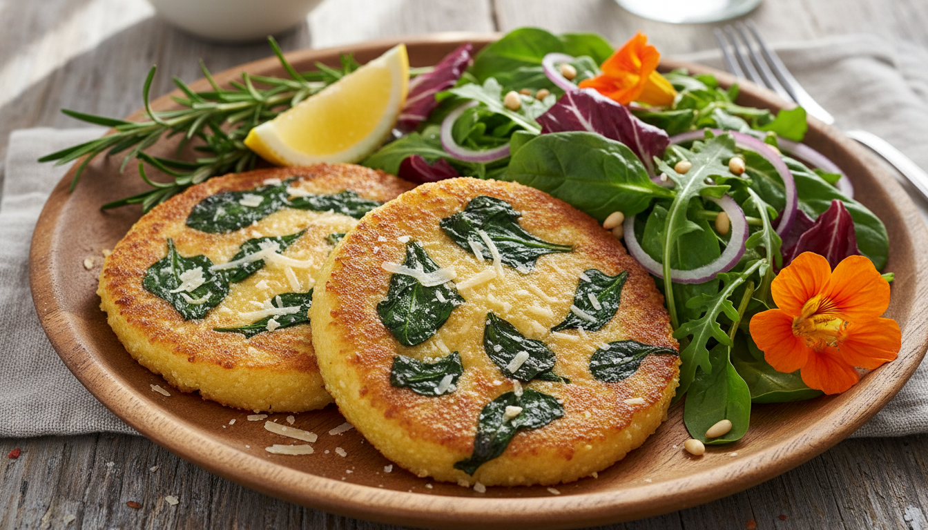 apprenez à transformer la polenta en délicieuses galettes aux épinards, un plat gourmand et surprenant qui ravira vos papilles.