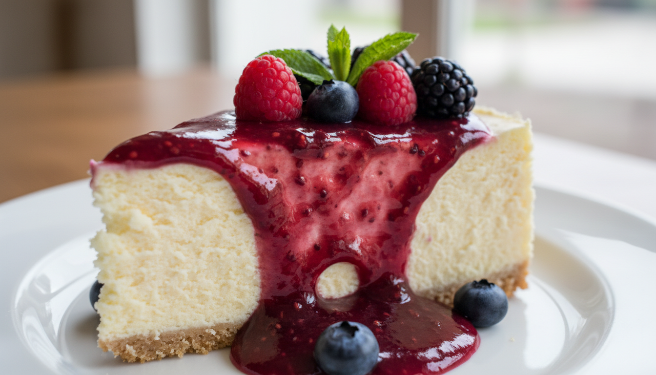 savourez ce gâteau au fromage blanc 0 % d'une légèreté incroyable, parfait pour se faire plaisir sans culpabilité et apprécier une seconde part avec gourmandise.