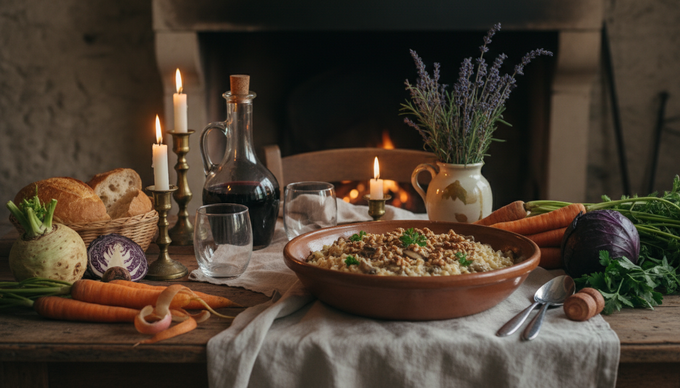 découvrez le délice d'antan : un risotto crémeux aux légumes anciens et noix du périgord, alliant tradition et saveurs authentiques pour un plat gourmand et unique.