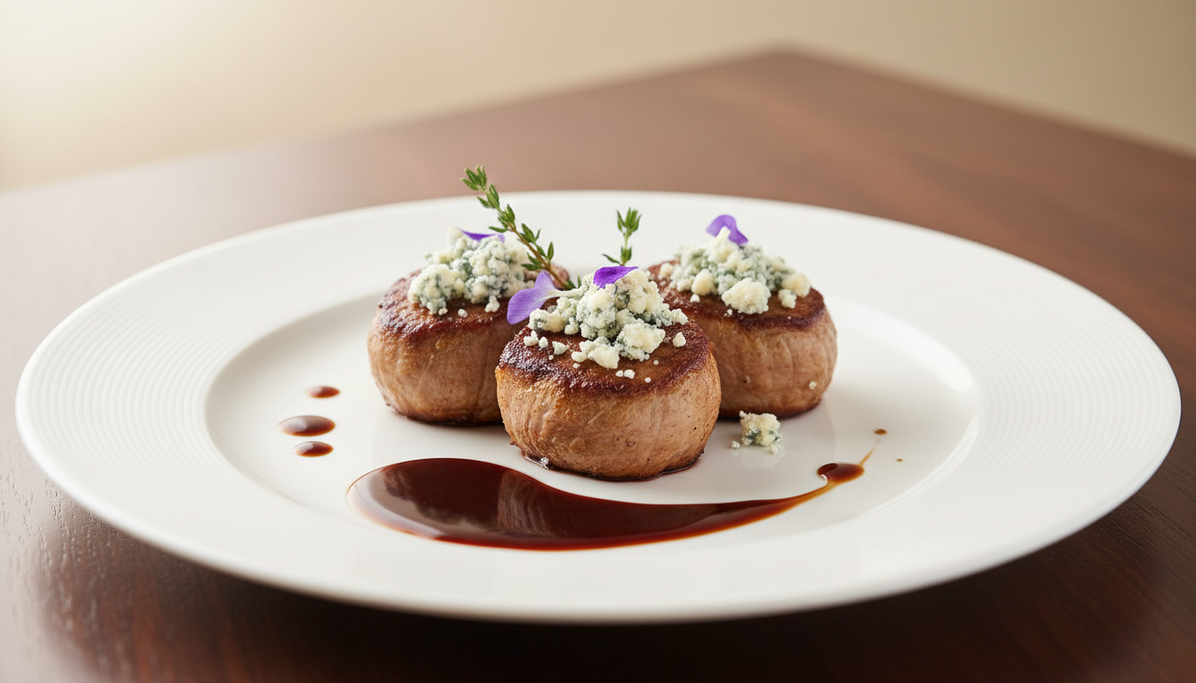 découvrez une recette savoureuse et raffinée : filet mignon de veau nappé d’un crumble au bleu, alliant tendreté et goût intense pour un plat élégant.