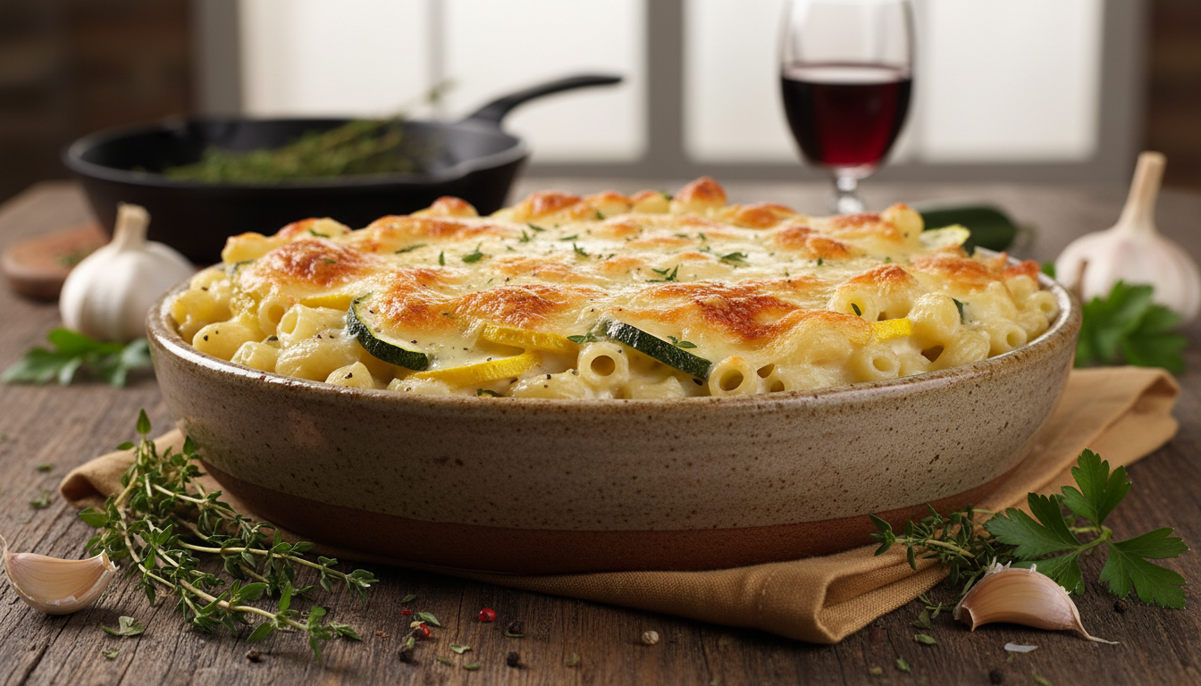 découvrez notre recette savoureuse de gratin de courgettes et macaronis au fromage à raclette, un délice fondant qui réchauffe les papilles et ravit toute la famille.