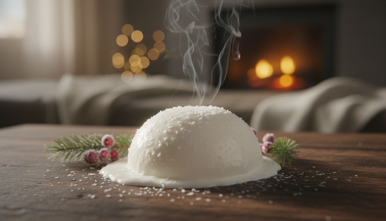 découvrez notre délice hivernal : un dessert coco simple, blanc et fondant, parfait pour réchauffer les esprits lors des froides journées d'hiver.