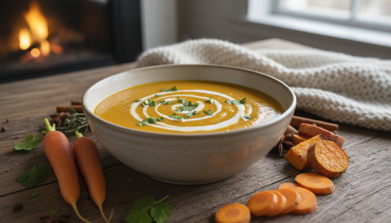 découvrez une recette simple et savoureuse de soupe légère aux carottes et patates douces, parfaite pour un repas sain et réconfortant.