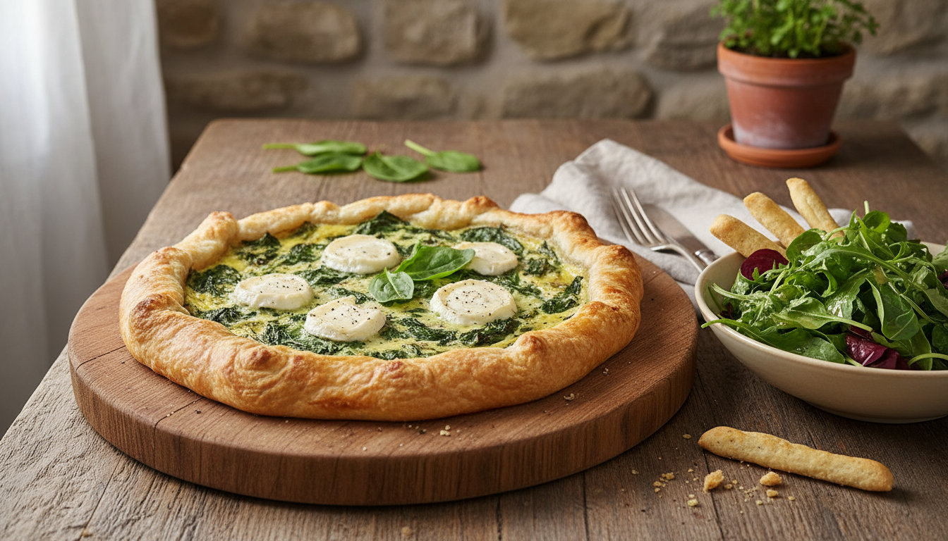 découvrez notre recette simple et gourmande de tarte aux épinards et chèvre frais, parfaite pour un repas savoureux et équilibré.