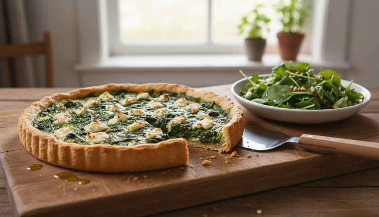 découvrez notre recette simple et gourmande de tarte aux épinards et chèvre frais, parfaite pour un repas savoureux et équilibré.