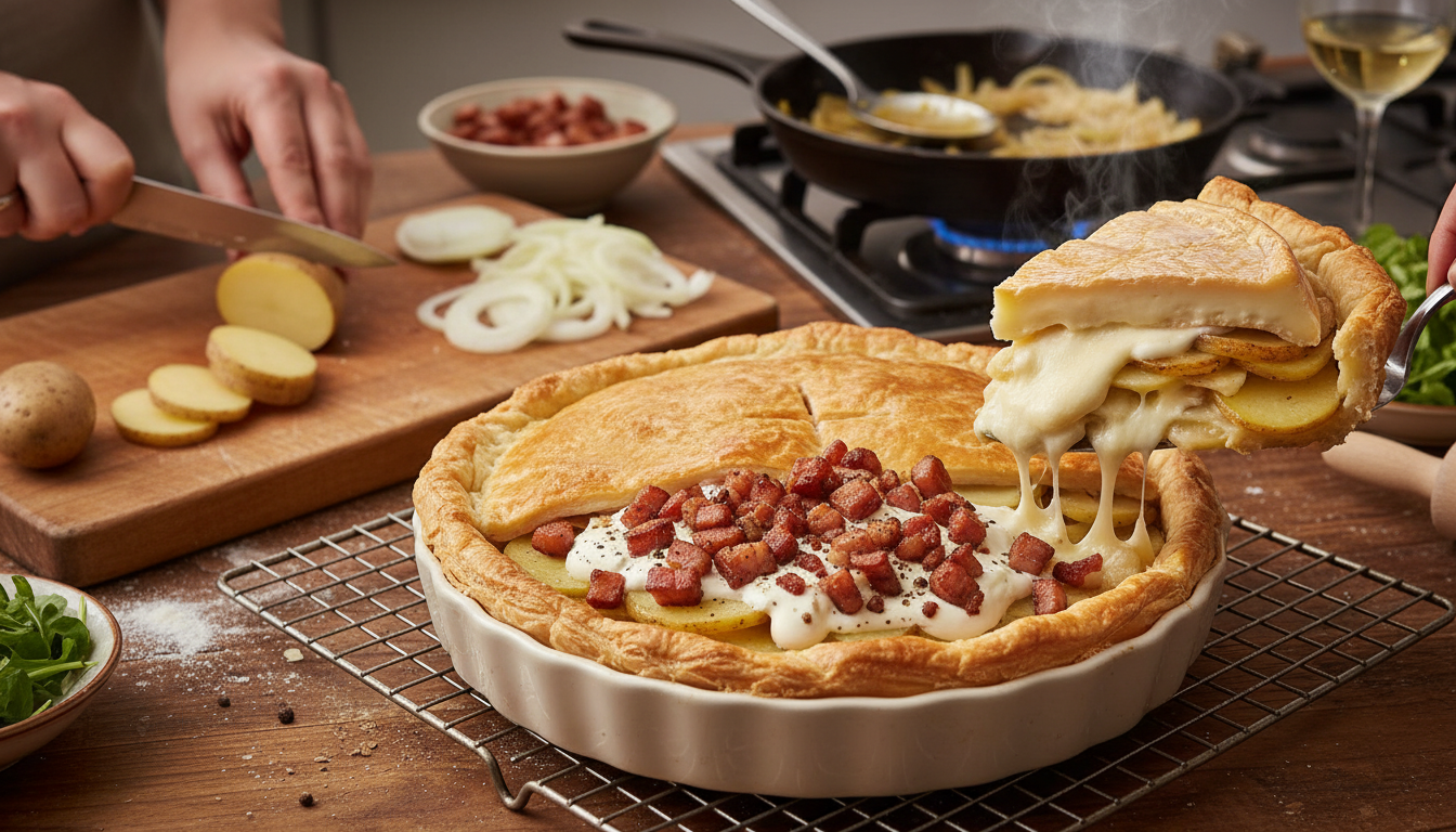 découvrez la recette traditionnelle savoyarde de la tourte fondante au cœur de reblochon, un plat délicieux à savourer en famille ou entre amis.
