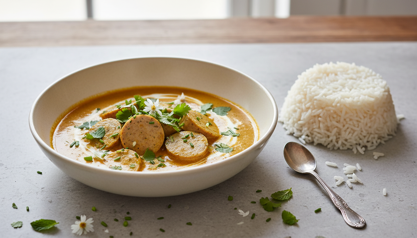 découvrez nos délicieuses rondelles de saucisses légères, délicatement parfumées au curry pour une explosion de saveurs originales et équilibrées.