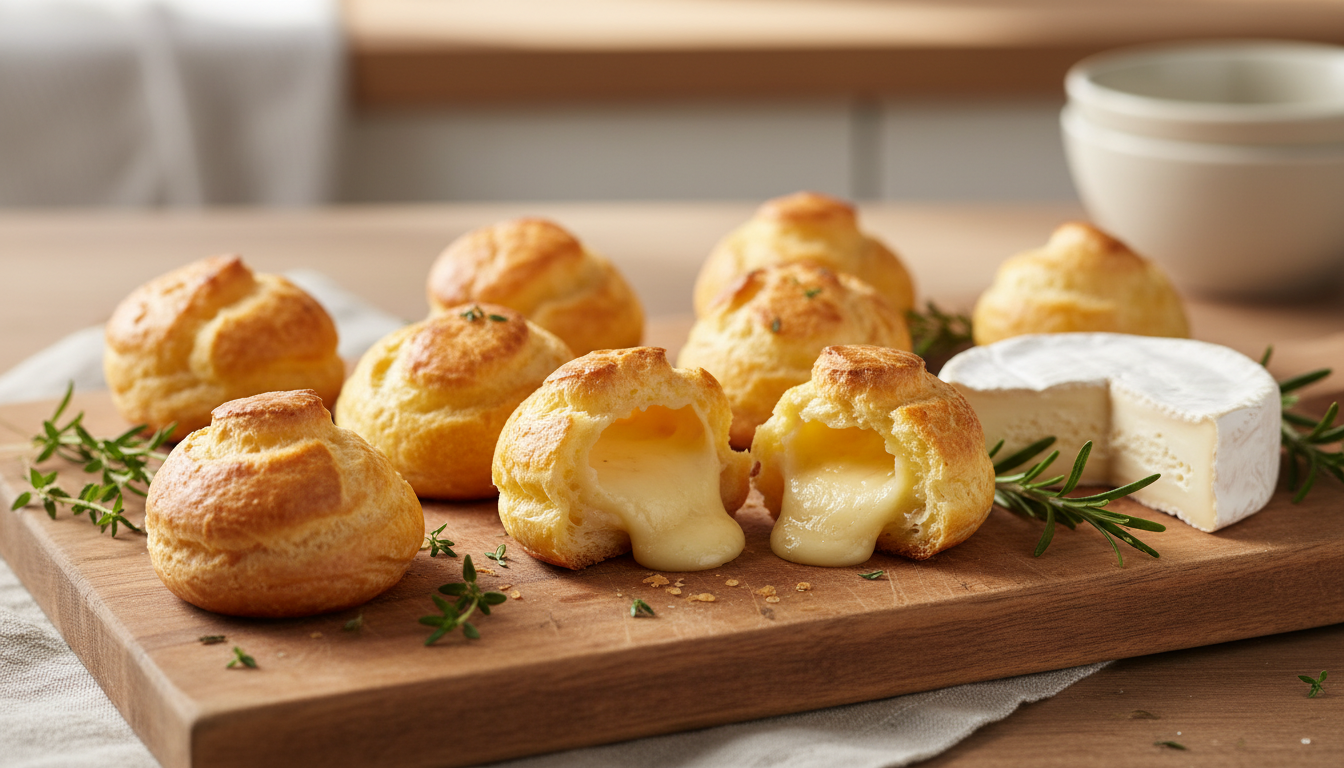 découvrez la recette gourmande des délicieuses gougères au camembert, parfaites pour un apéritif convivial à savourer sans modération.