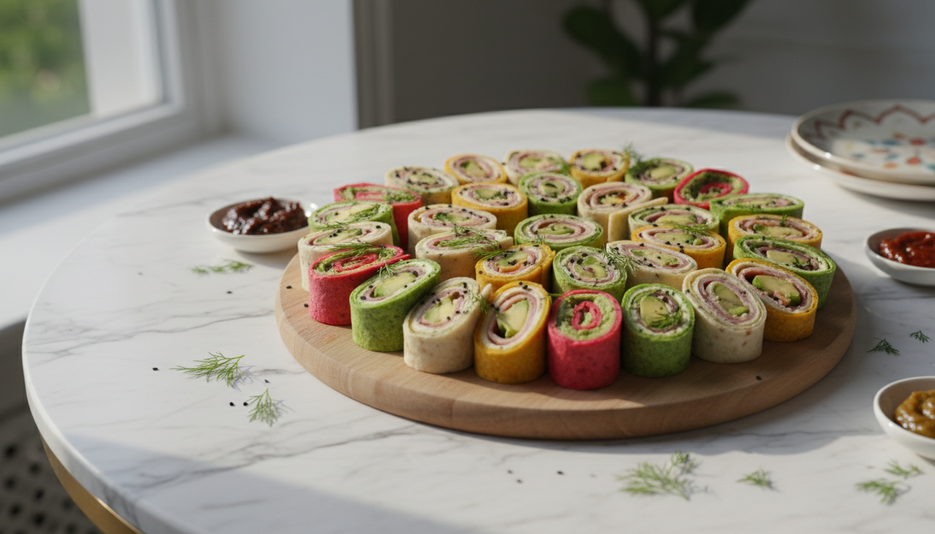 découvrez nos délicieux minis wraps légers garnis d'avocat crémeux, de jambon savoureux et de fromage fondant, parfaits pour une pause gourmande et saine.
