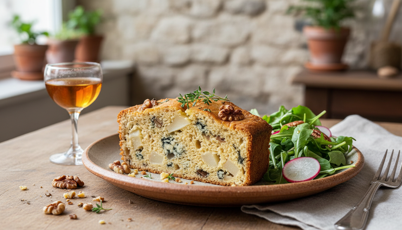 découvrez notre recette de cake salé gourmand alliant fromage bleu, poires juteuses et éclats de noix croquantes pour un goût unique et savoureux.