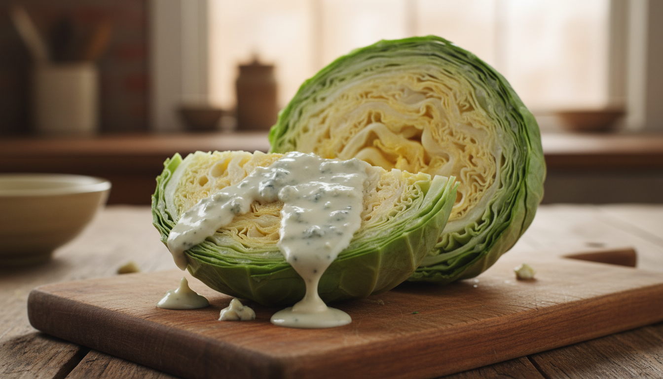 découvrez une recette savoureuse de chou vert nappé d'une onctueuse crème au bleu, alliant douceur et caractère pour un plat original et gourmand à tester absolument.