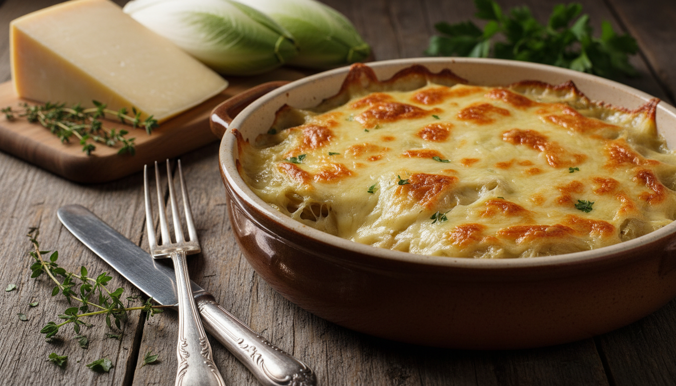 découvrez notre recette gourmande et réconfortante de gratin d’endives au fromage à raclette, un plat savoureux parfait pour vos repas d’hiver.