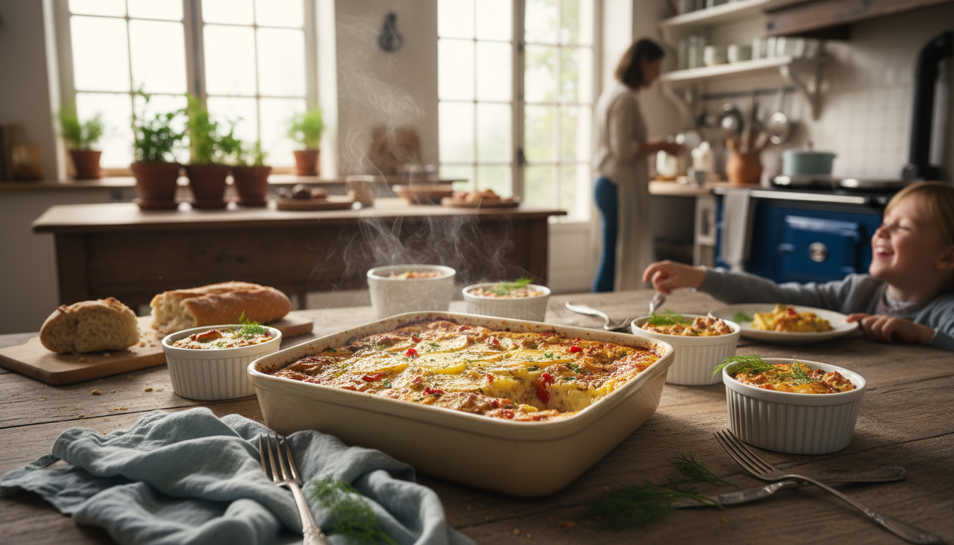 découvrez notre clafoutis fondant pommes de terre-thon, une délicieuse alternative aux quiches, prêt en seulement 5 minutes pour un repas rapide et savoureux.