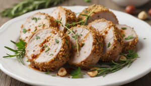 découvrez notre filet mignon de porc en croûte de noisettes et herbes, une recette raffinée qui sublime le rôti du dimanche en un véritable festin élégant et gourmand.