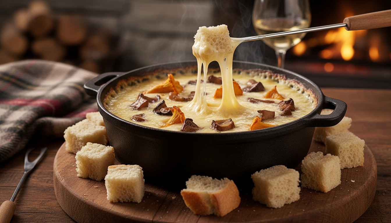 découvrez notre recette de fondue savoyarde aux champignons, une alliance gourmande et savoureuse pour un moment convivial et chaleureux.