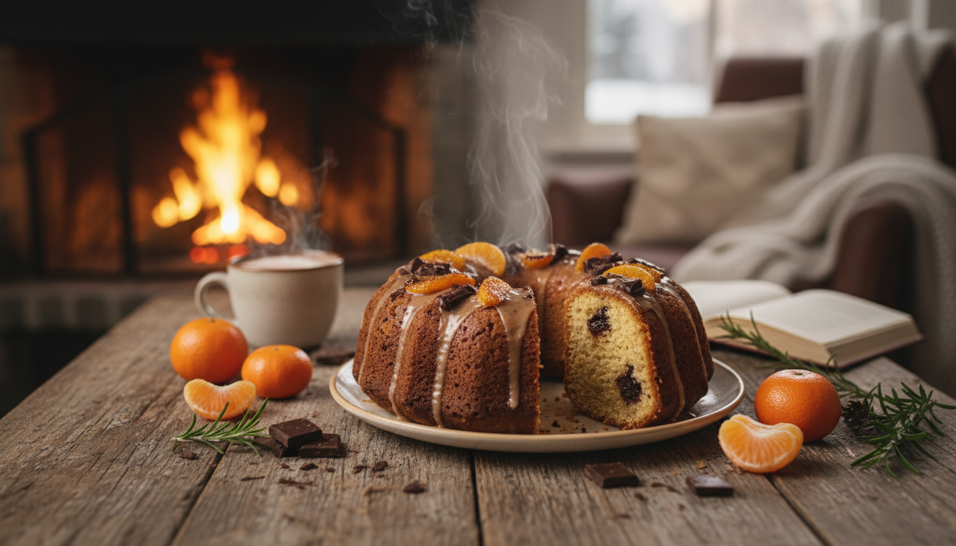 découvrez notre gâteau moelleux aux clémentines et chocolat noir, une douceur parfumée parfaite pour réchauffer vos journées d'hiver avec saveur et réconfort.