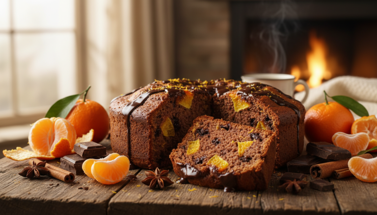 découvrez notre gâteau moelleux aux clémentines et chocolat noir, une douceur parfumée parfaite pour réchauffer vos journées d'hiver avec saveur et réconfort.