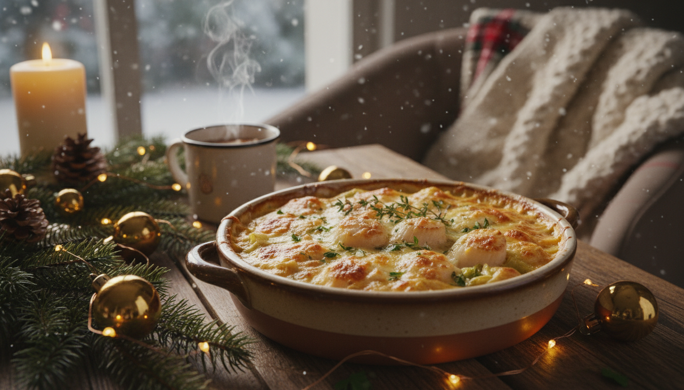 découvrez notre recette festive de gratin poireaux-saint-jacques, alliant rapidité et saveurs délicates pour un plat parfait à partager.