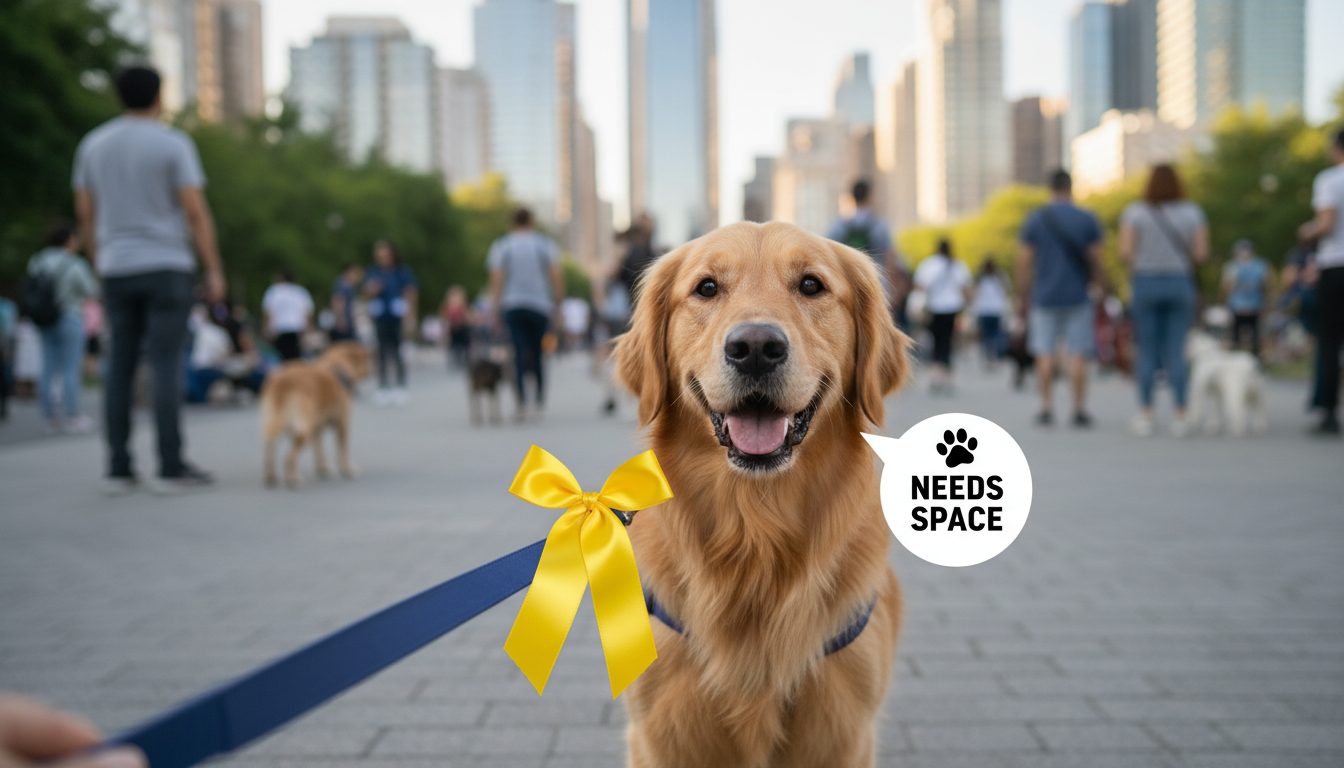 découvrez la signification importante du ruban jaune sur une laisse, un signal souvent méconnu qui informe sur le comportement des chiens et aide à mieux respecter leur espace.