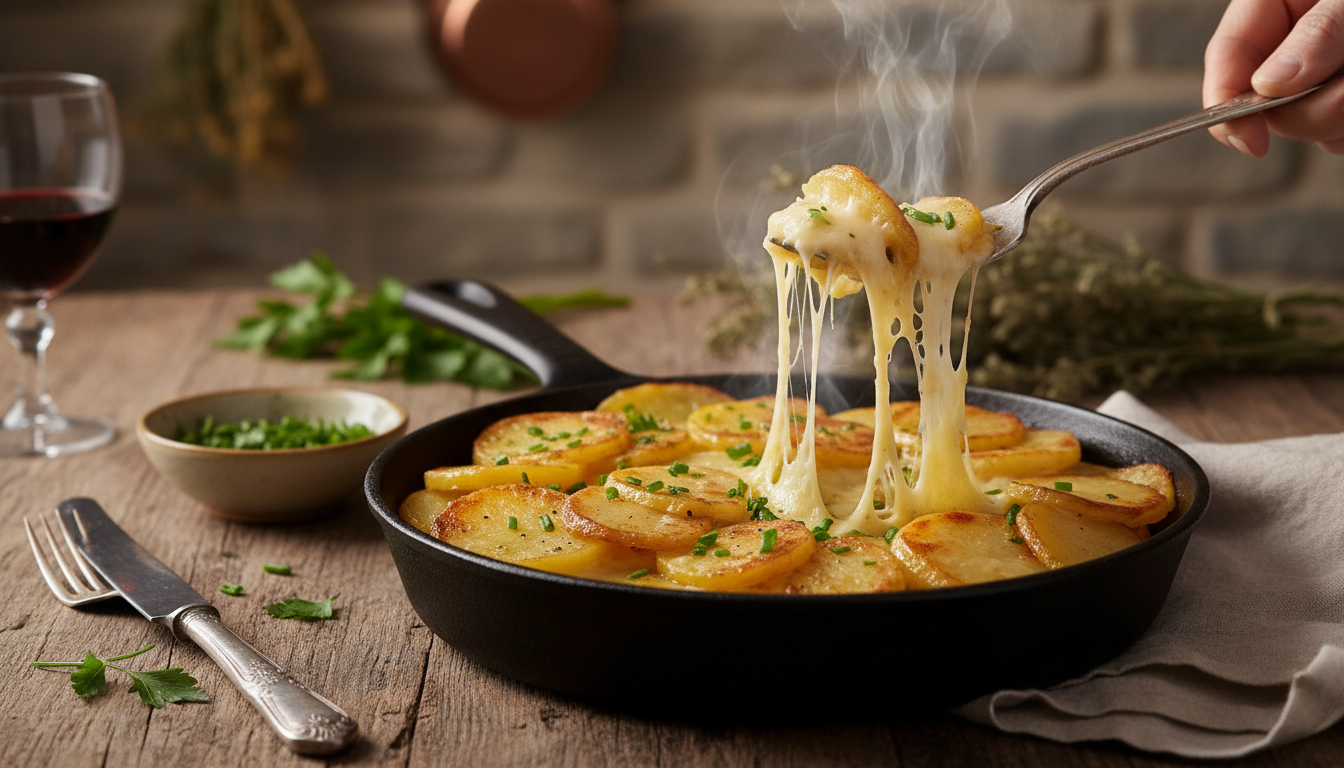 découvrez la truffade auvergnate, un plat traditionnel où les pommes de terre s'allient à un fromage fondant pour créer un festin chaleureux et réconfortant.