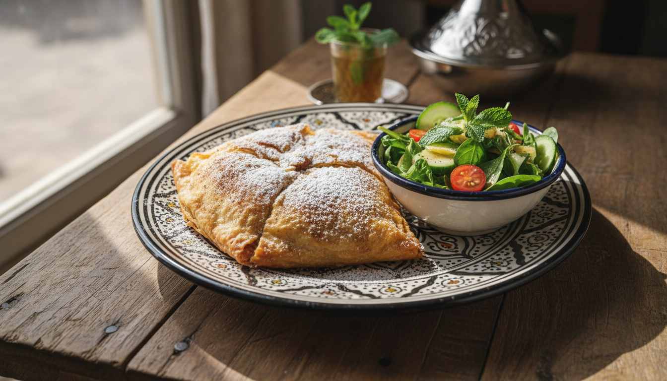 découvrez notre recette de pastilla maison, une alliance parfaite entre croustillant et fondant, idéale pour les amateurs de saveurs sucré-salé.