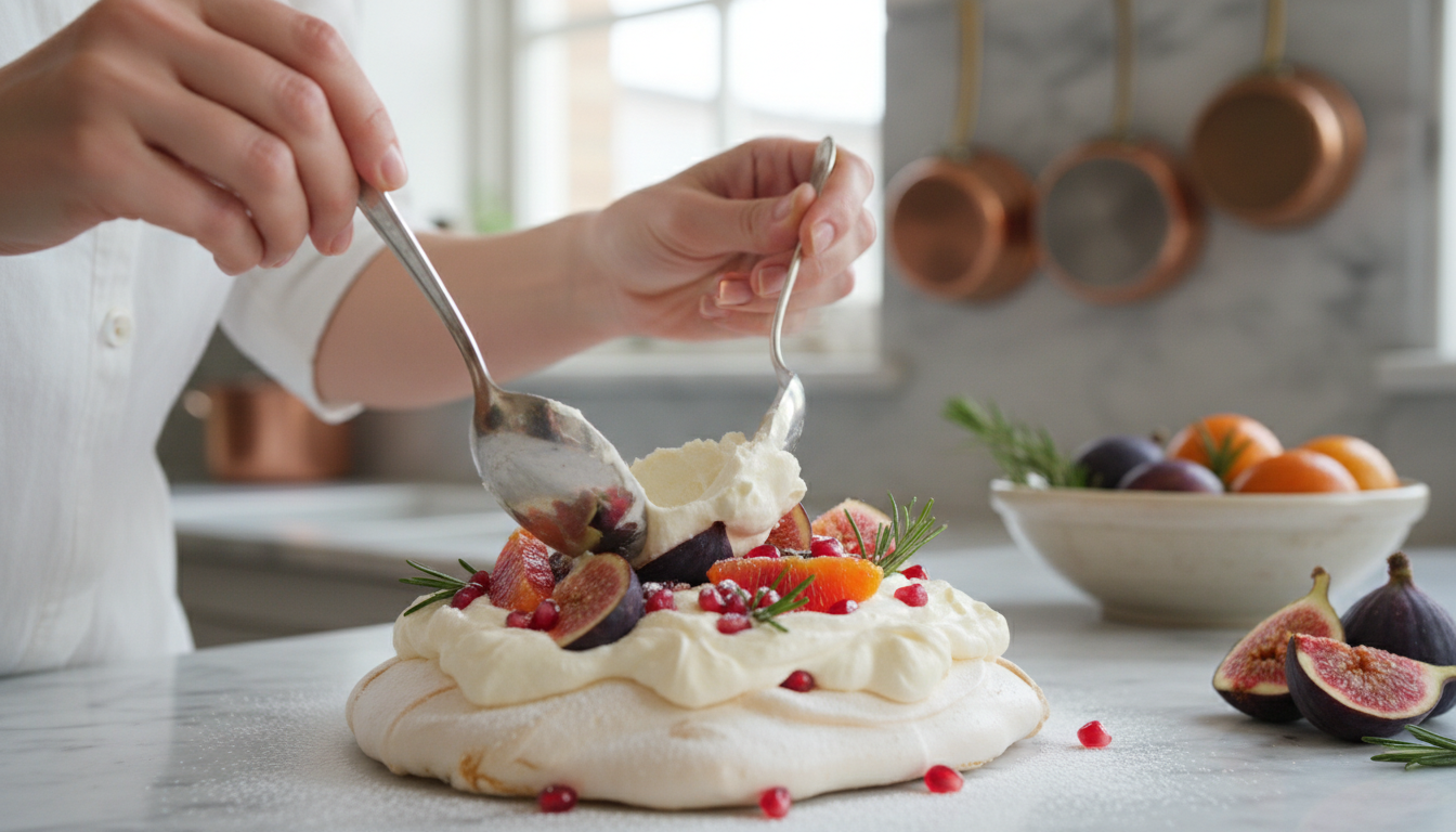 découvrez notre recette de pavlova aérienne, un dessert fruité et léger parfait pour égayer vos repas d'hiver avec fraîcheur et gourmandise.