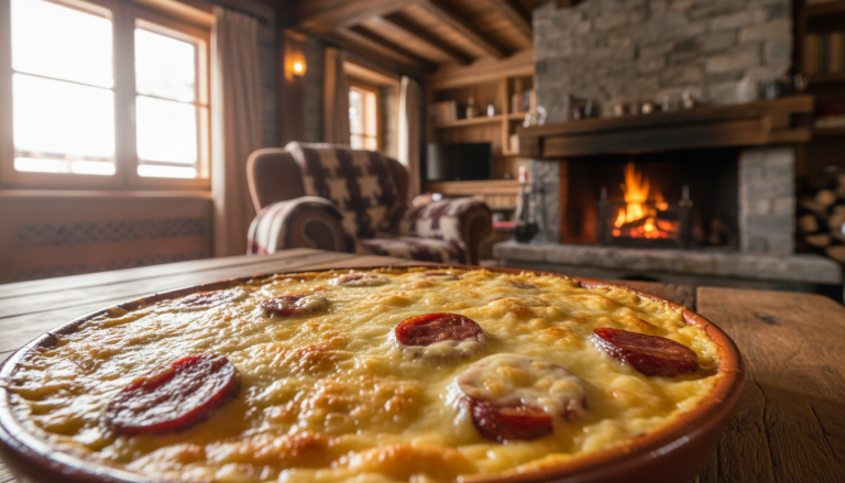 découvrez une recette réconfortante alliant le goût savoureux du reblochon fondant et la saveur fumée de la saucisse de morteau, pour un gratin savoyard chaleureux et gourmand.