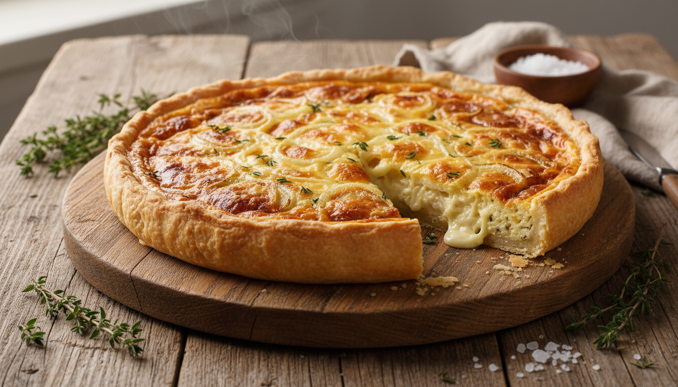 découvrez notre recette de quiche croustillante aux oignons et fromage, une préparation crémeuse et savoureuse qui séduira toute la famille et deviendra votre plat incontournable du dîner.
