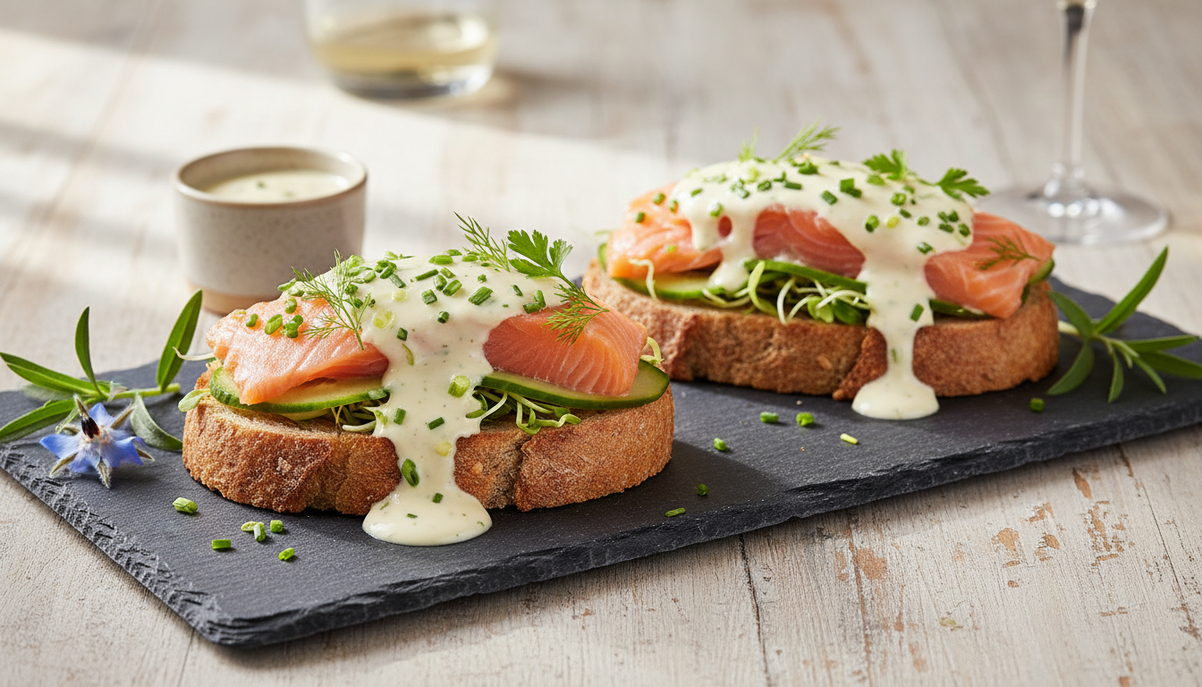 découvrez la recette gourmande et équilibrée du sandwich healthy au saumon, accompagné d'une sauce béchamel allégée pour un plaisir sain et savoureux.